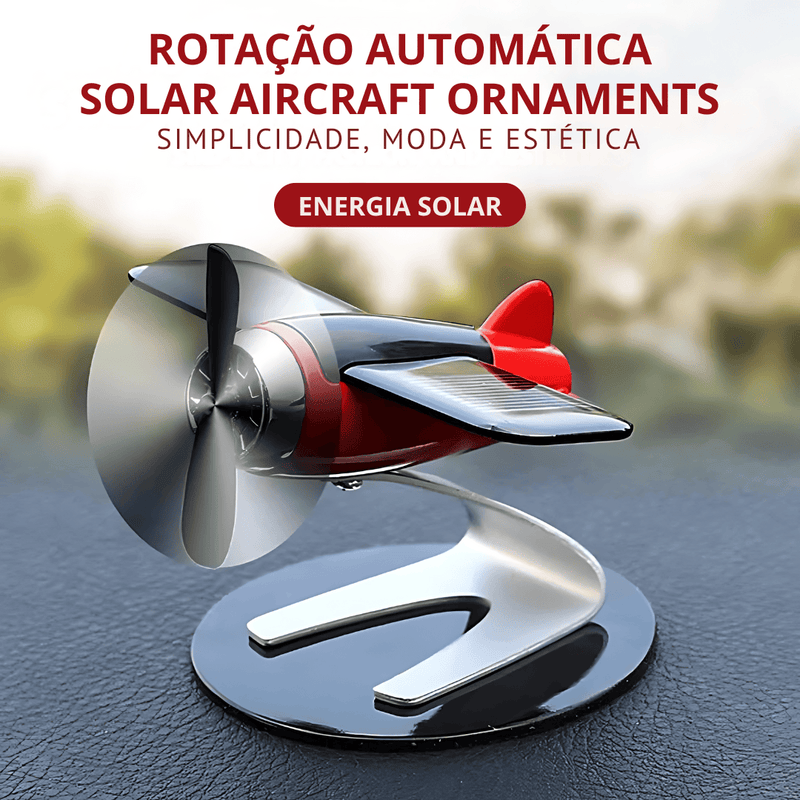 Pequeno Avião Solar Decorativo