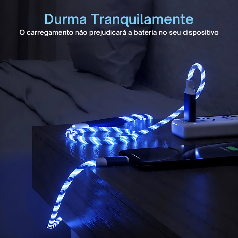 Carregador 3 em 1 Fluorescente - Tipo C