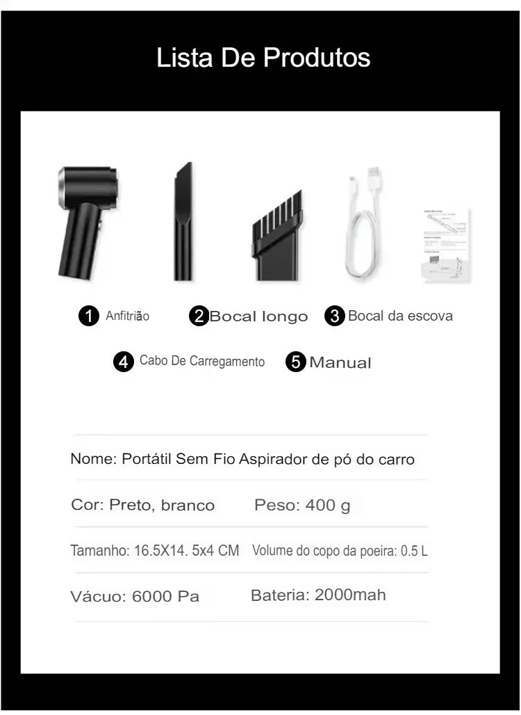 Mini Aspirador Portátil