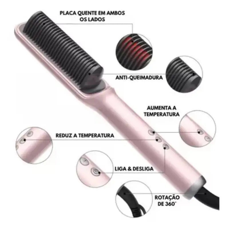 Escova para Cabelo Multifuncional - 5 em 1