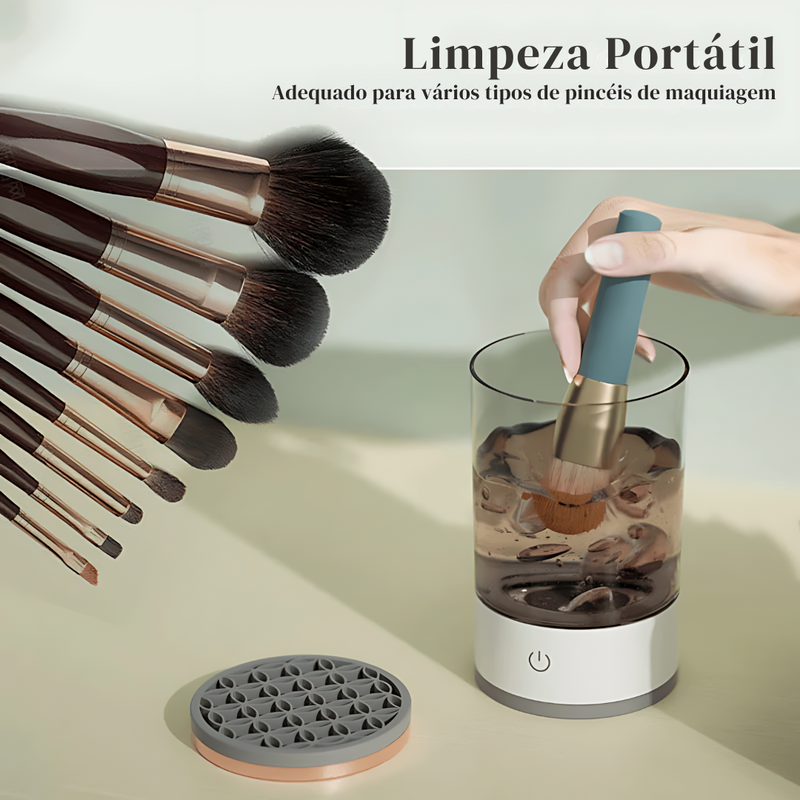 Limpador Automático de Pinceis de Maquiagem - 3 em 1